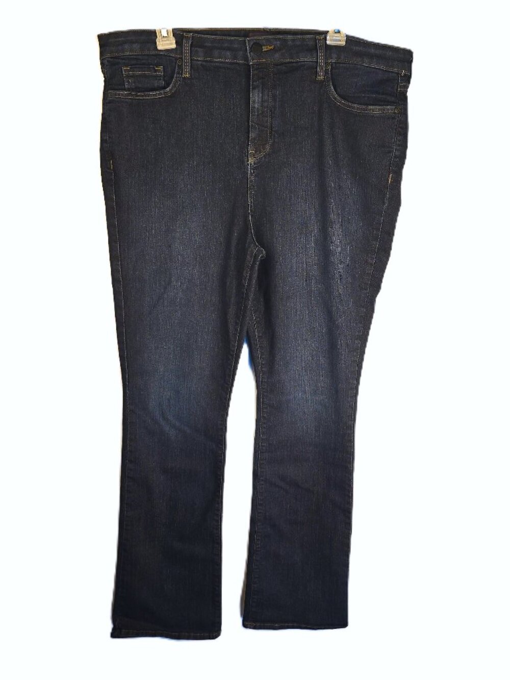 NYDJ Barbara Bootcut Jeans Women's 18 Dark Blue Denim Wash Stretch 38 x 32 Lift
